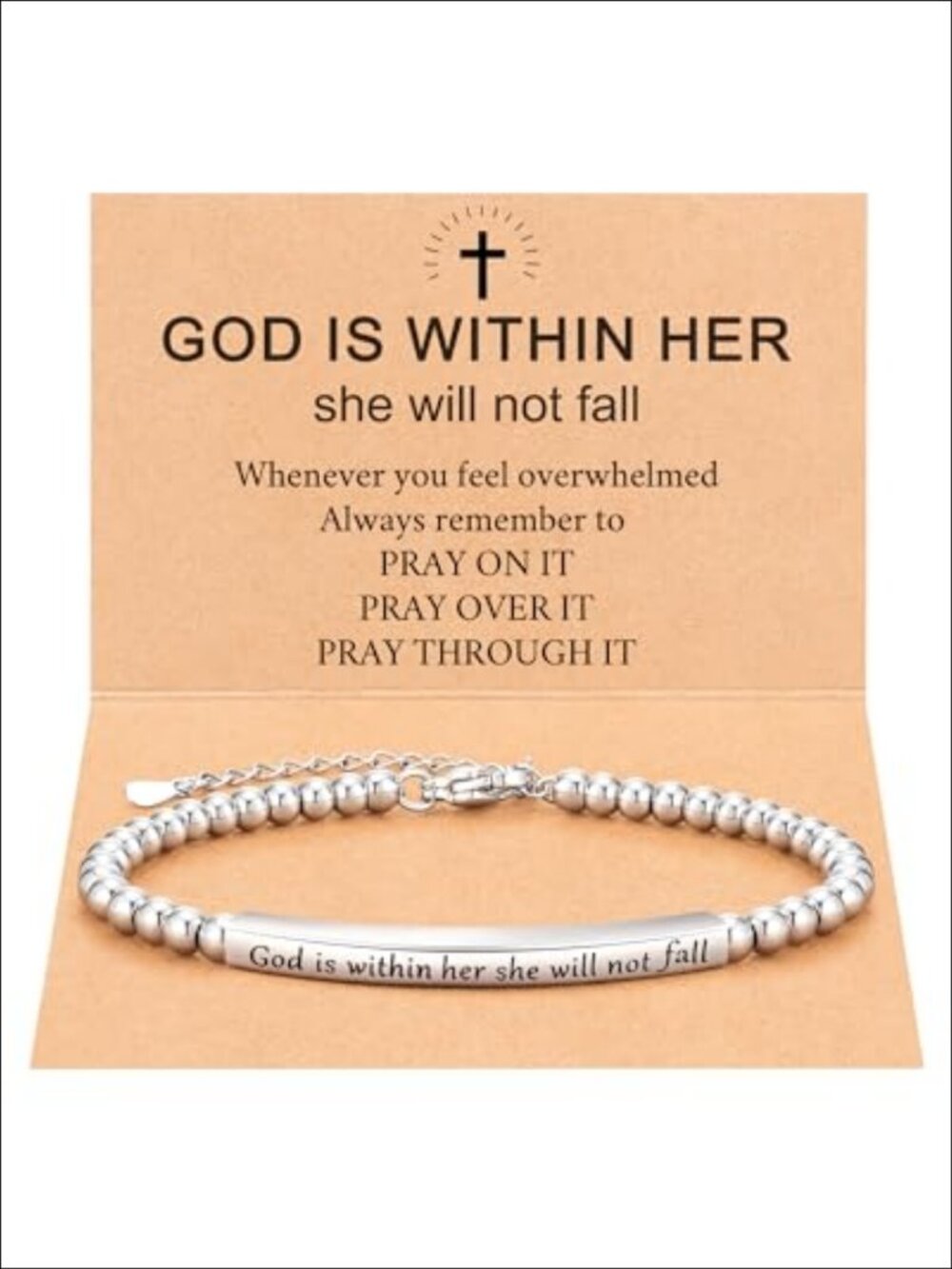 Inspirational Bible Verse Charm Bracelet Adjustable Religious Gift Her